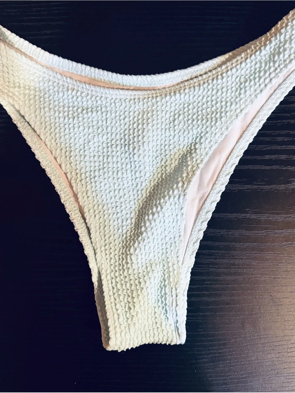 Turquoise Smocked Bikini Bottoms with Stretch